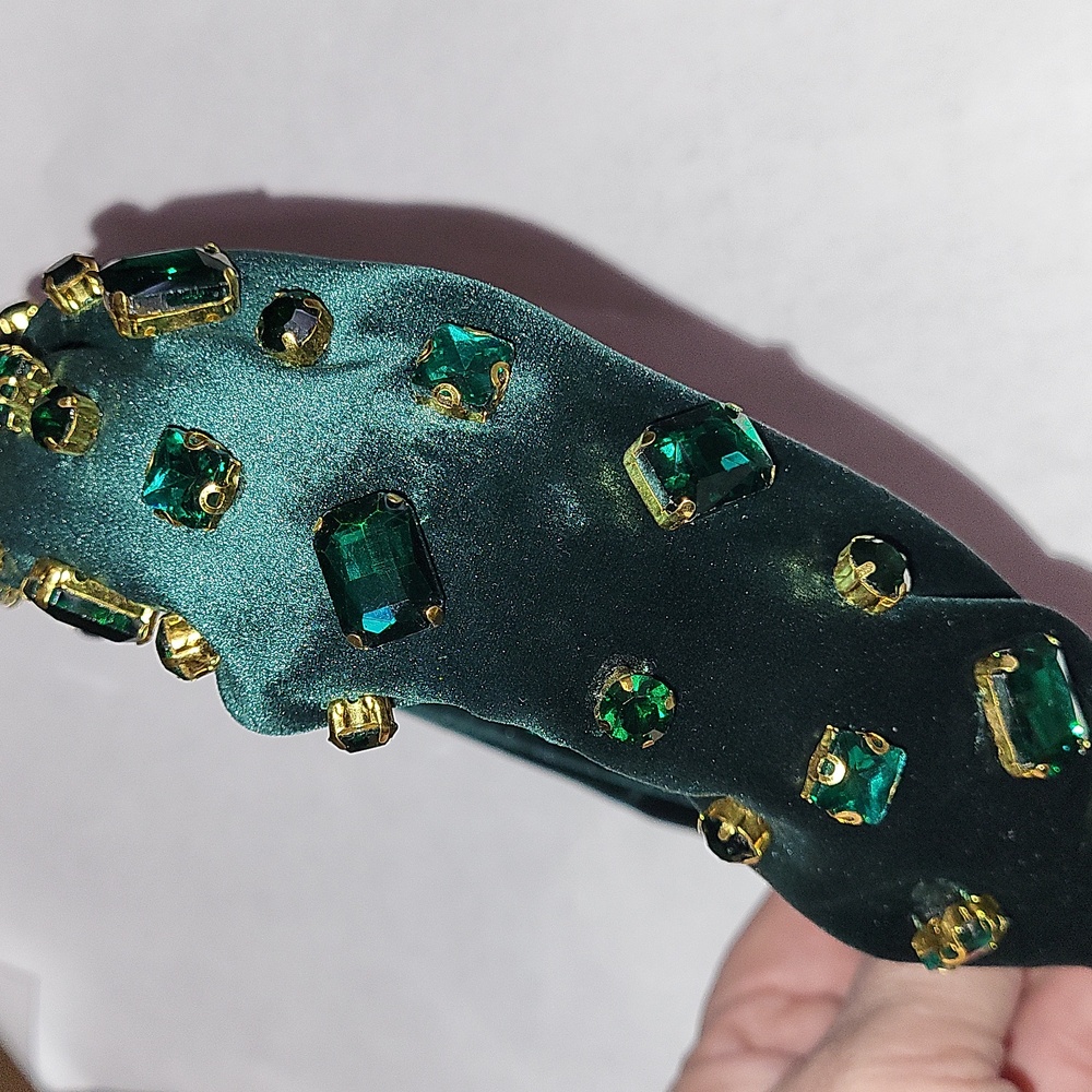 Piper K Emerald Green Jeweled Headband VELVET BRAND NEW RT Le